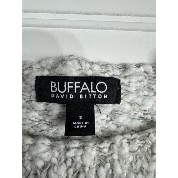 Chunky Knit Sweater White Gray Women's Small Buffalo David Bitton - Picture 2 of 5